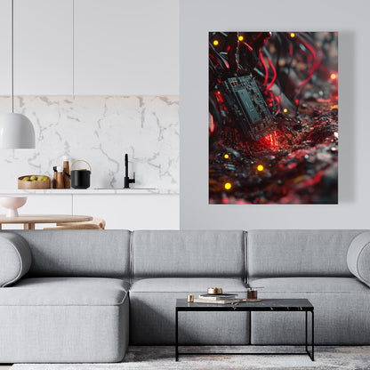 Beep Boop Red Canvas - Stylish Home Decor for Any Room