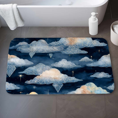 Tapis de bain Nuages de cristaux célestes | Tapis doux de décoration intérieure