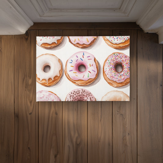 Donuts Beige Indoor Outdoor Door Mat - Home Decor Accent