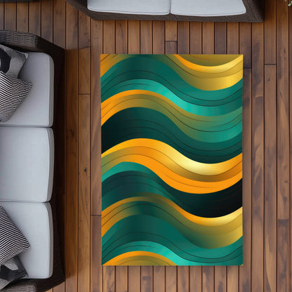 Voluptuous Gold Outdoor Area Rug for Elegant Home Decor