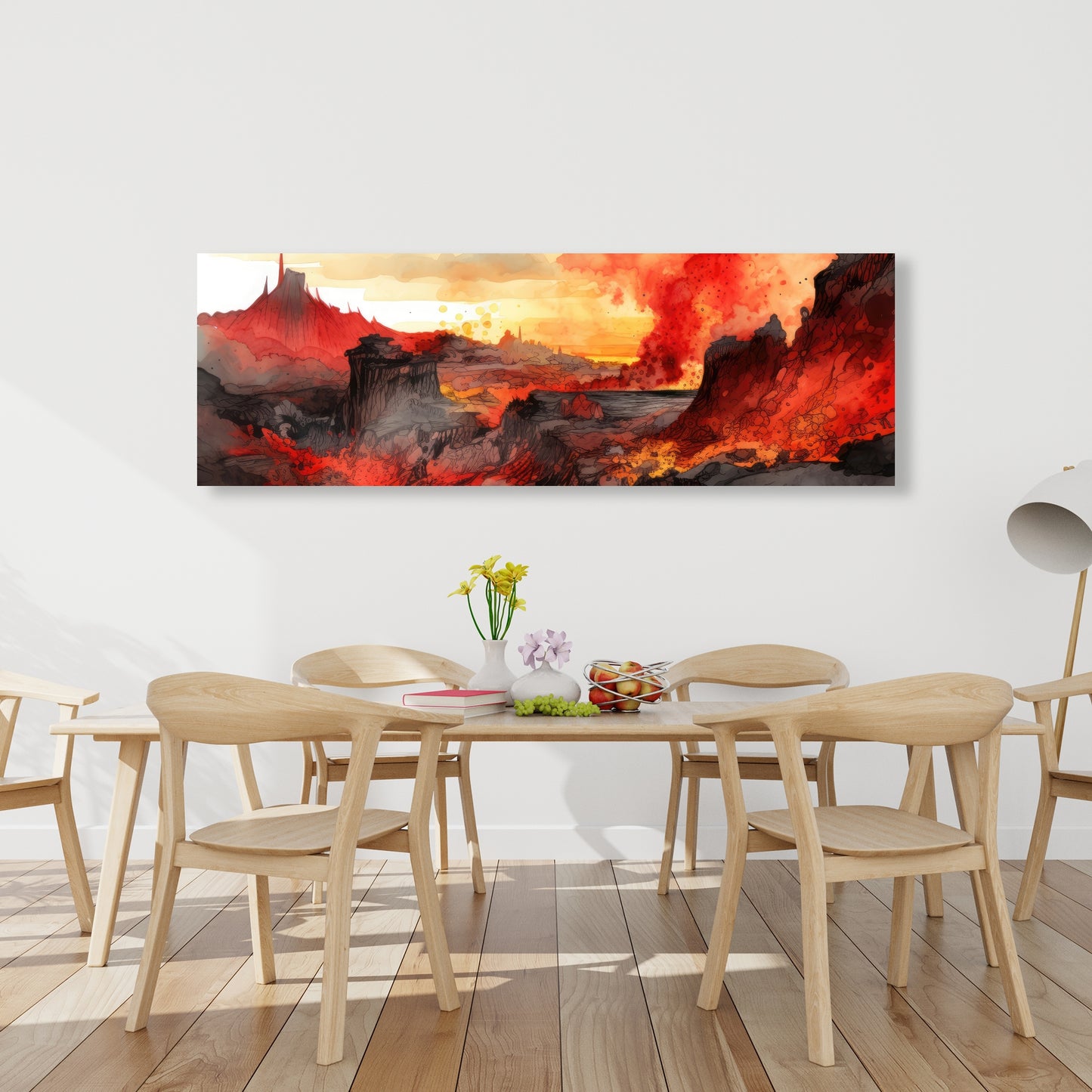 Minimalist Flow - Red Canvas Art | Modern Style