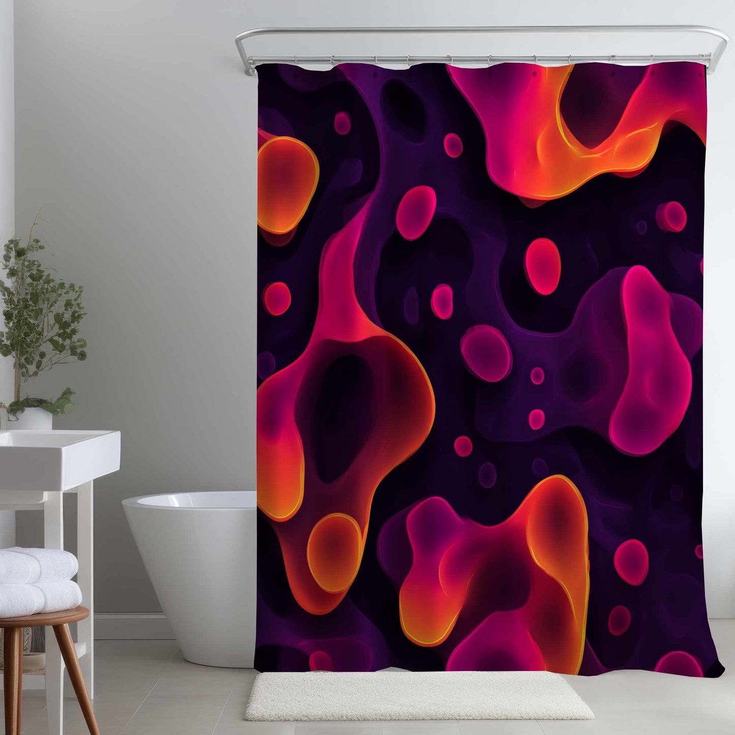 Rideau de douche à veinures lumineuses | Décoration intérieure moderne