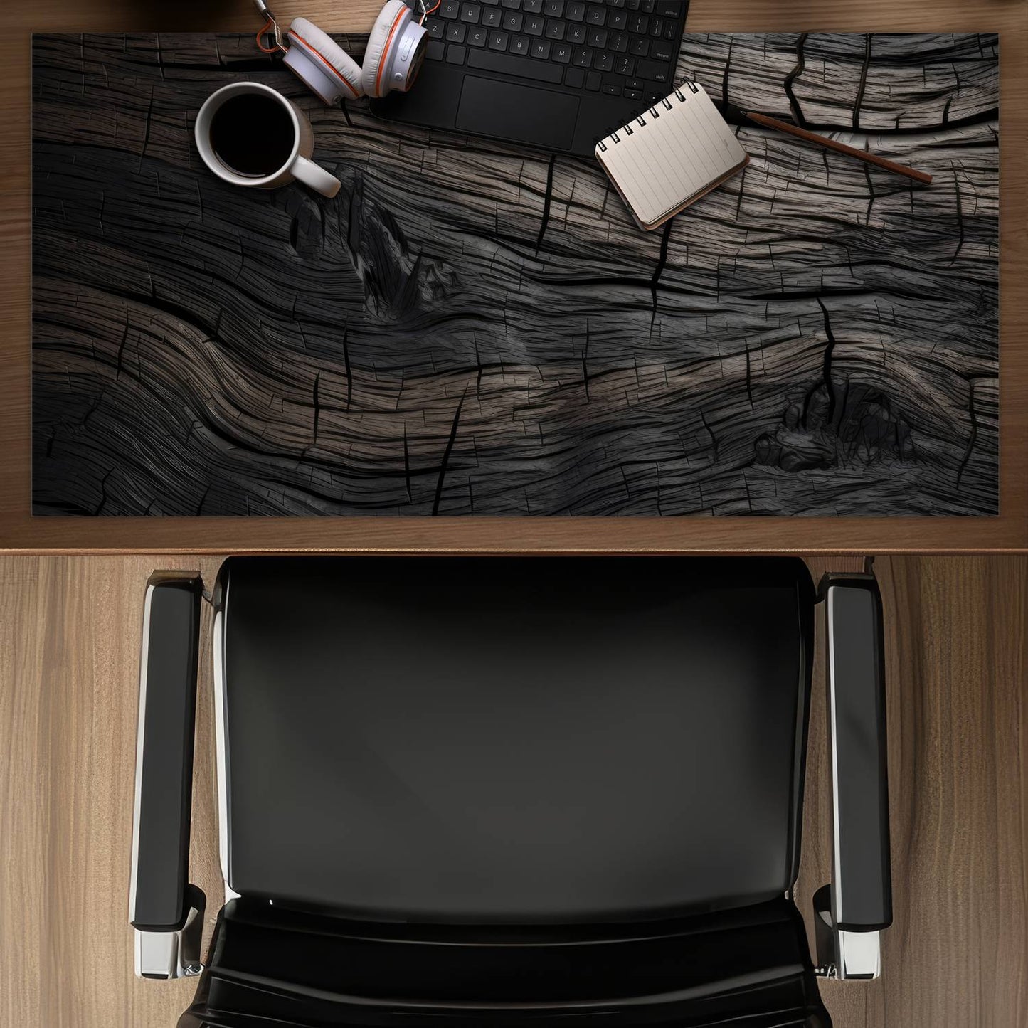 Dark wood - Desk mat - Print on demand