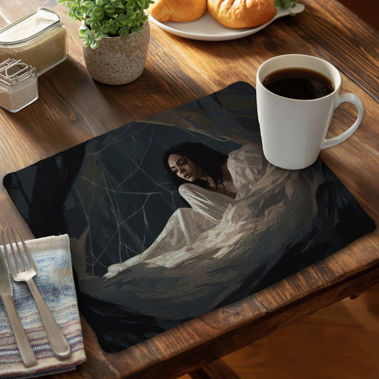 Spider princess Beige Braided Polyester Placemat | Home Decor