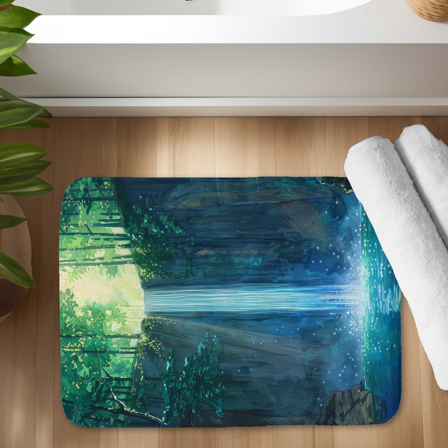 Tapis de bain gris cascade | Un accessoire déco élégant et indispensable