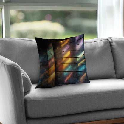 Rainbow Glint Poly Twill Throw Pillow - Home Decor Accent