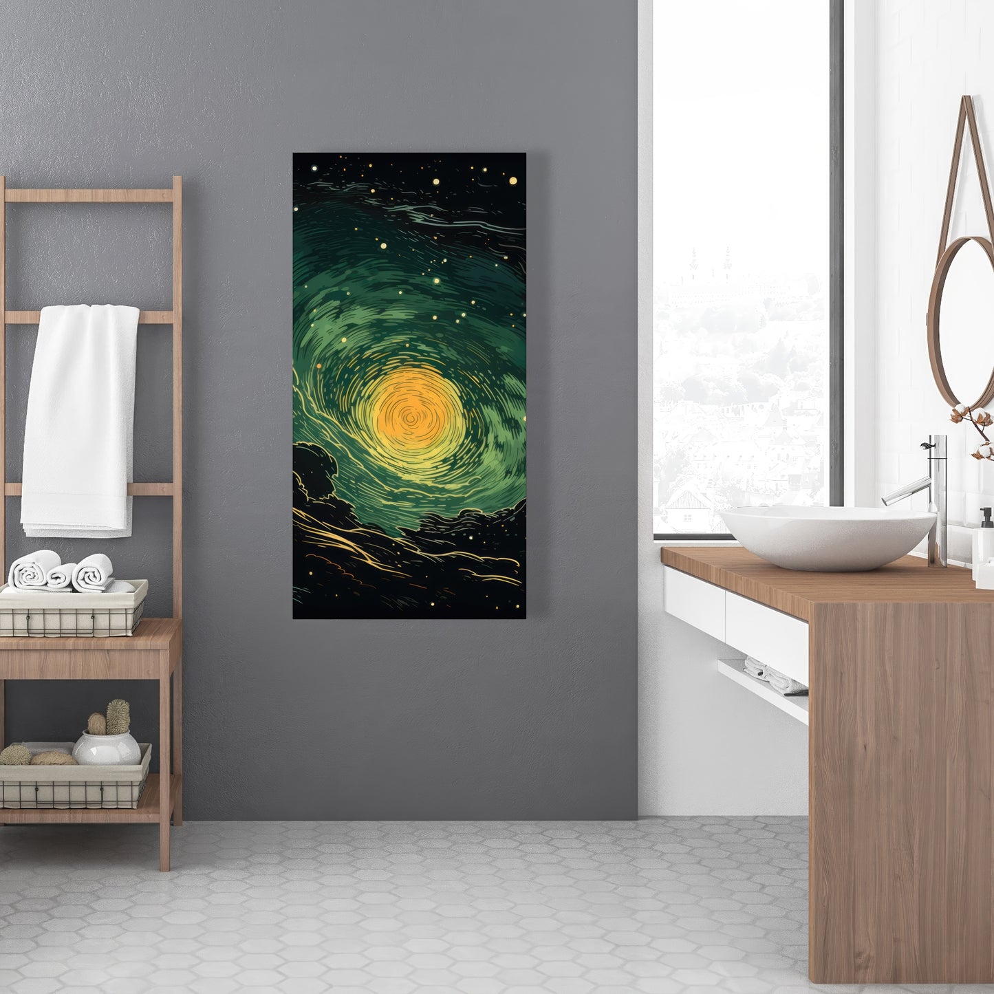 Turmoil in Space - Yellow Canvas Art for Home Decor