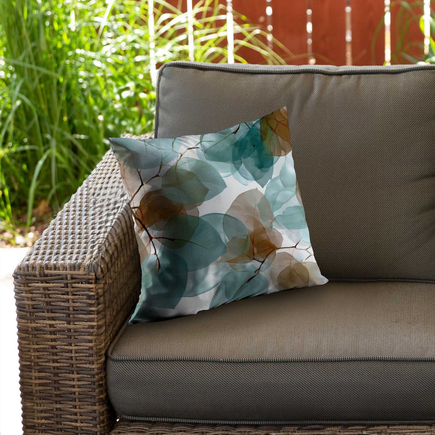 Translucent Leaves Gold Poly Twill Throw Pillow - Home Decor