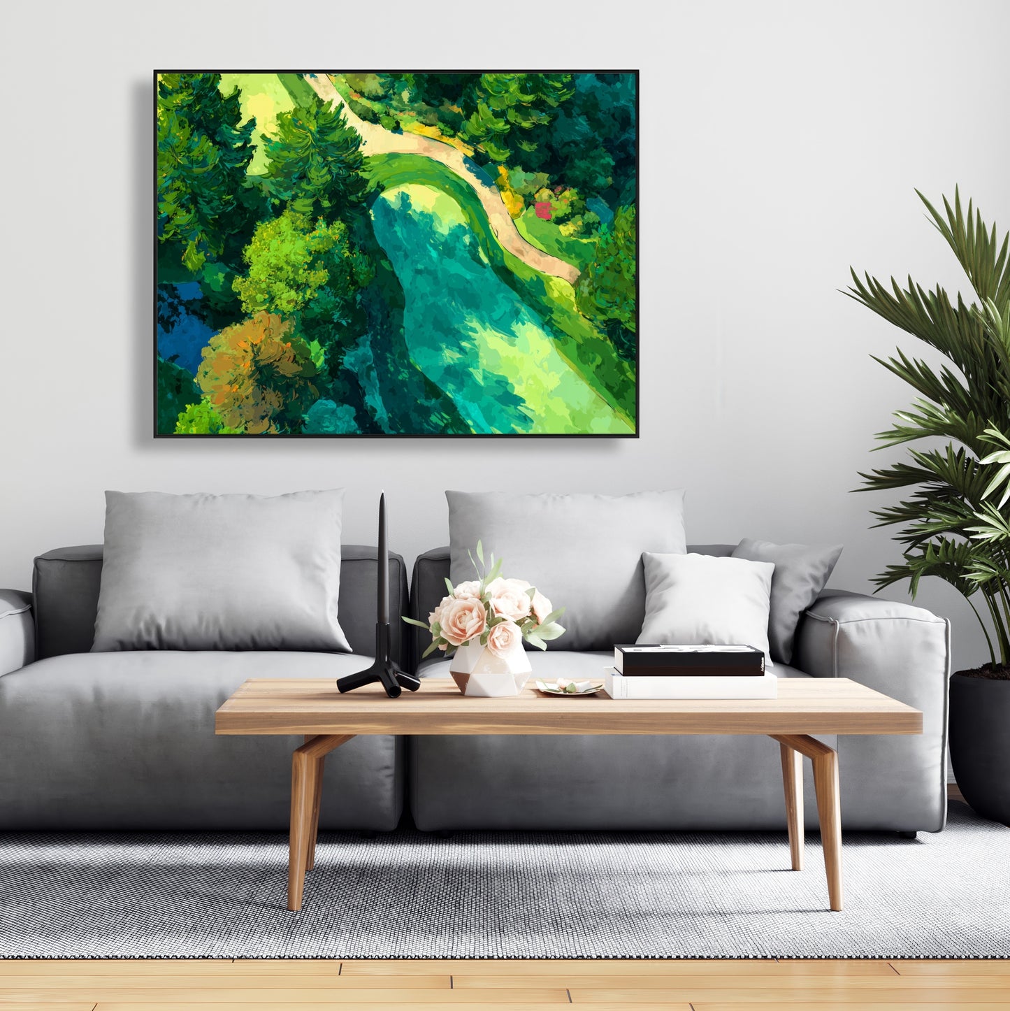 Peaceful course - 24"x24" Framed canvas