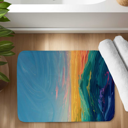 Watercolors Green Bath Mat - Stylish Home Decor Accessory