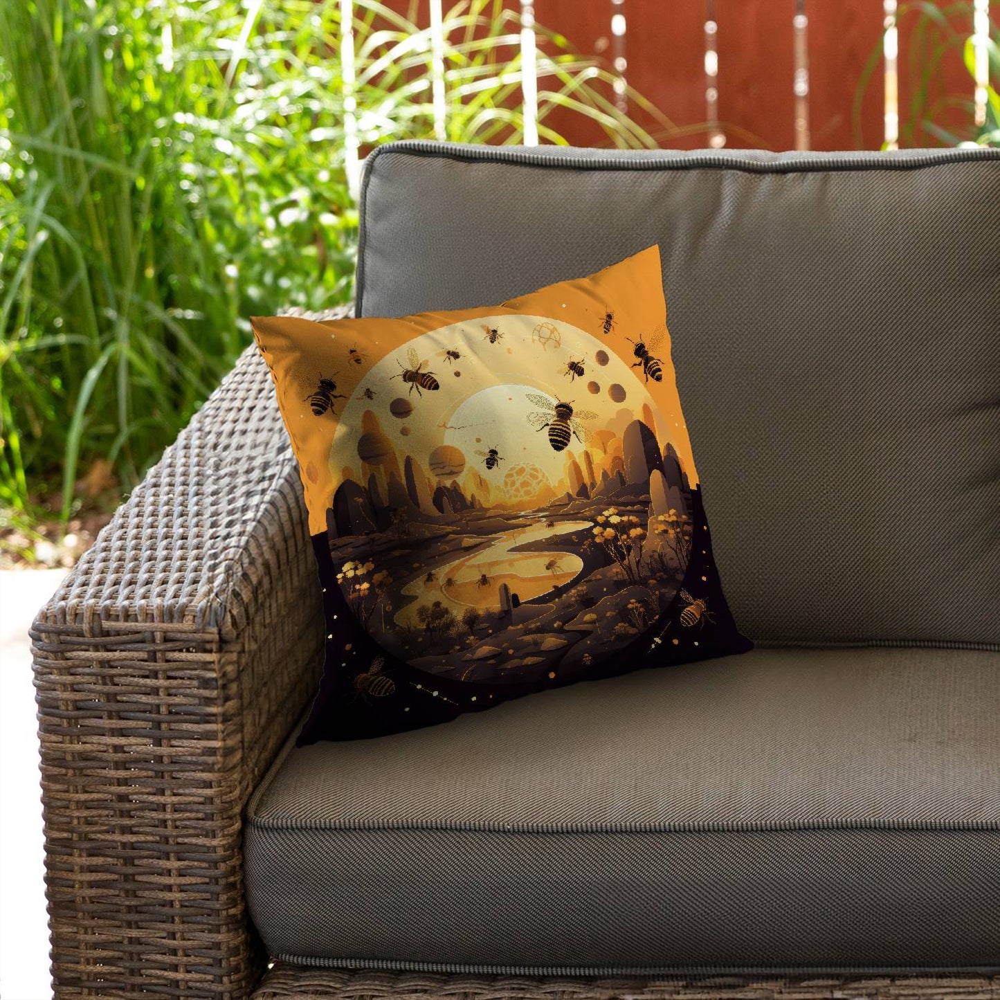 Hive planet - Throw pillow - Print on demand