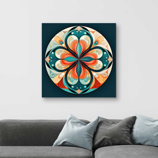Peaceful Mandala - White Canvas Home Decor Art Piece