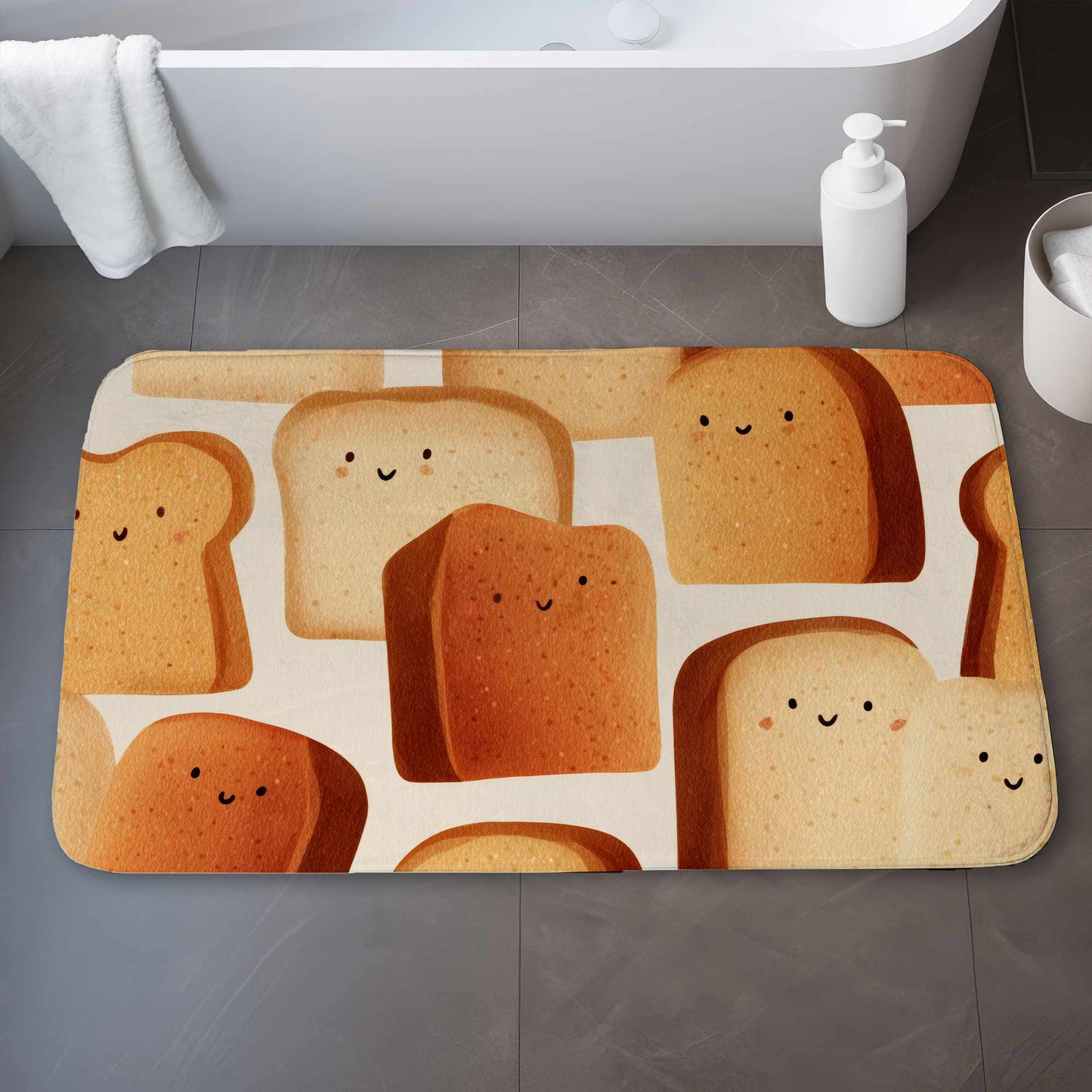 Tapis de bain Toasty Smiles | Tapis décoratif douillet
