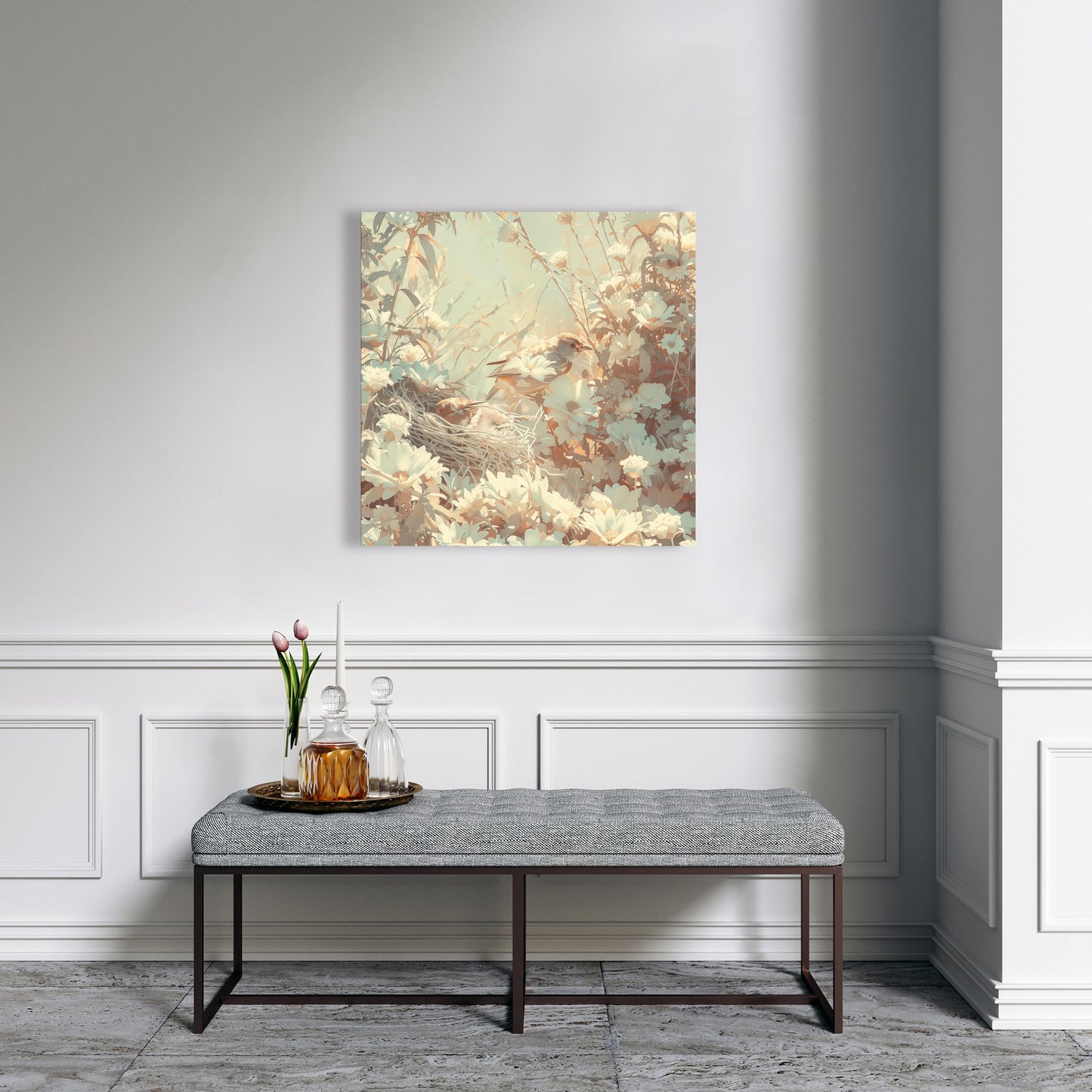 The Nest - Beige Canvas for Elegant Home Decor | Stylish Art