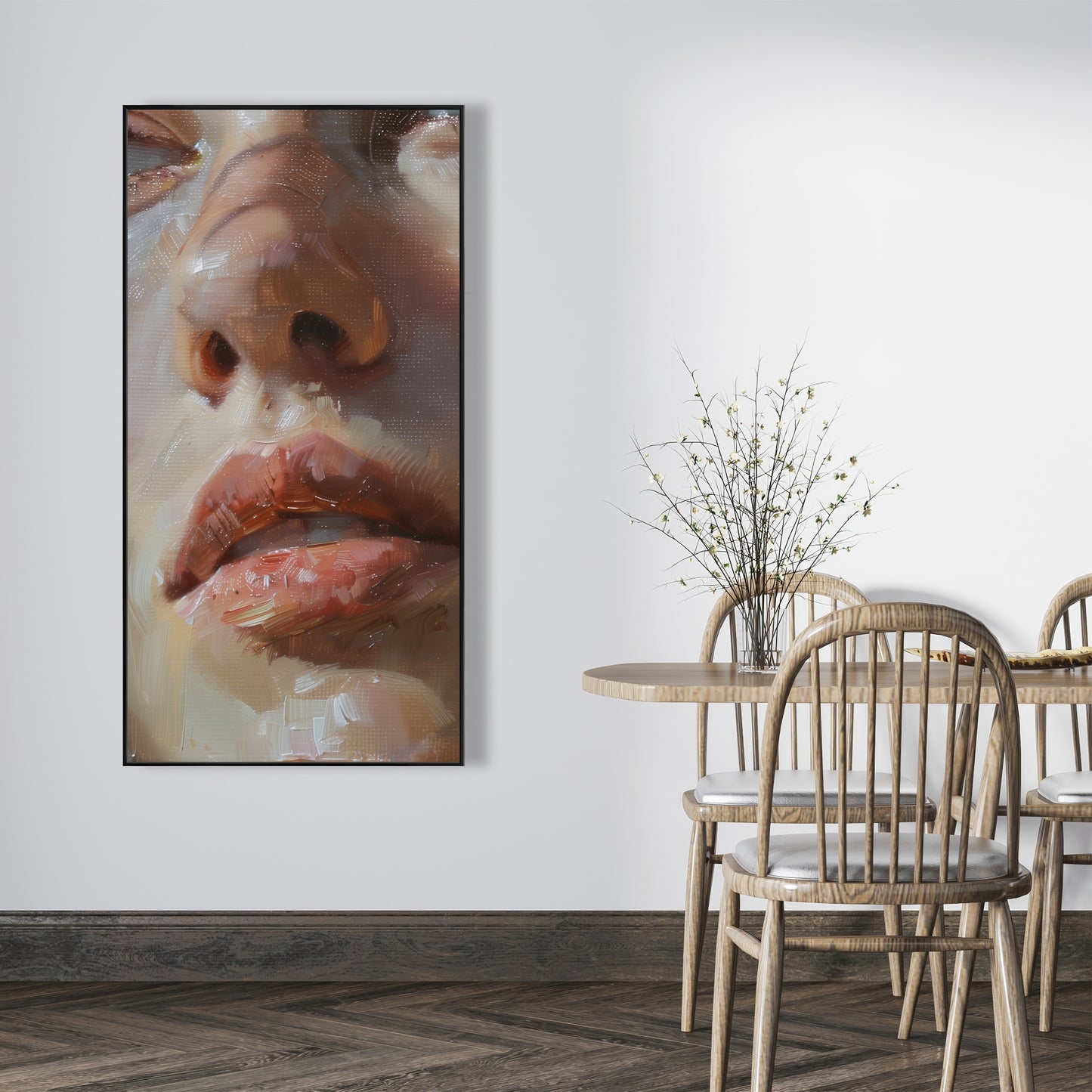 Pulp Beige Framed Canvas - Stylish Home Decor Art Piece