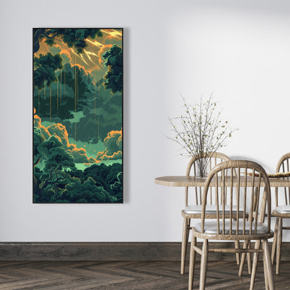 Drops - Yellow Framed Canvas Art for Stylish Home Decor