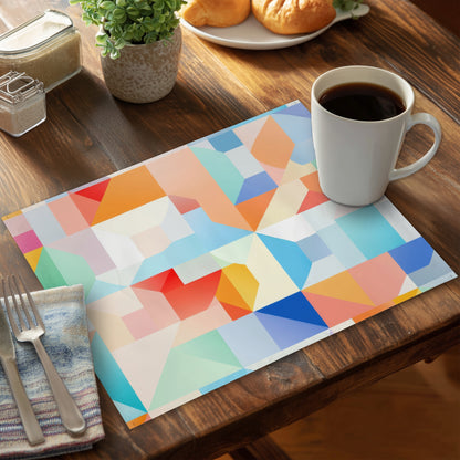 Geometric Cadence - Orange Polyester Placemat for Home Decor