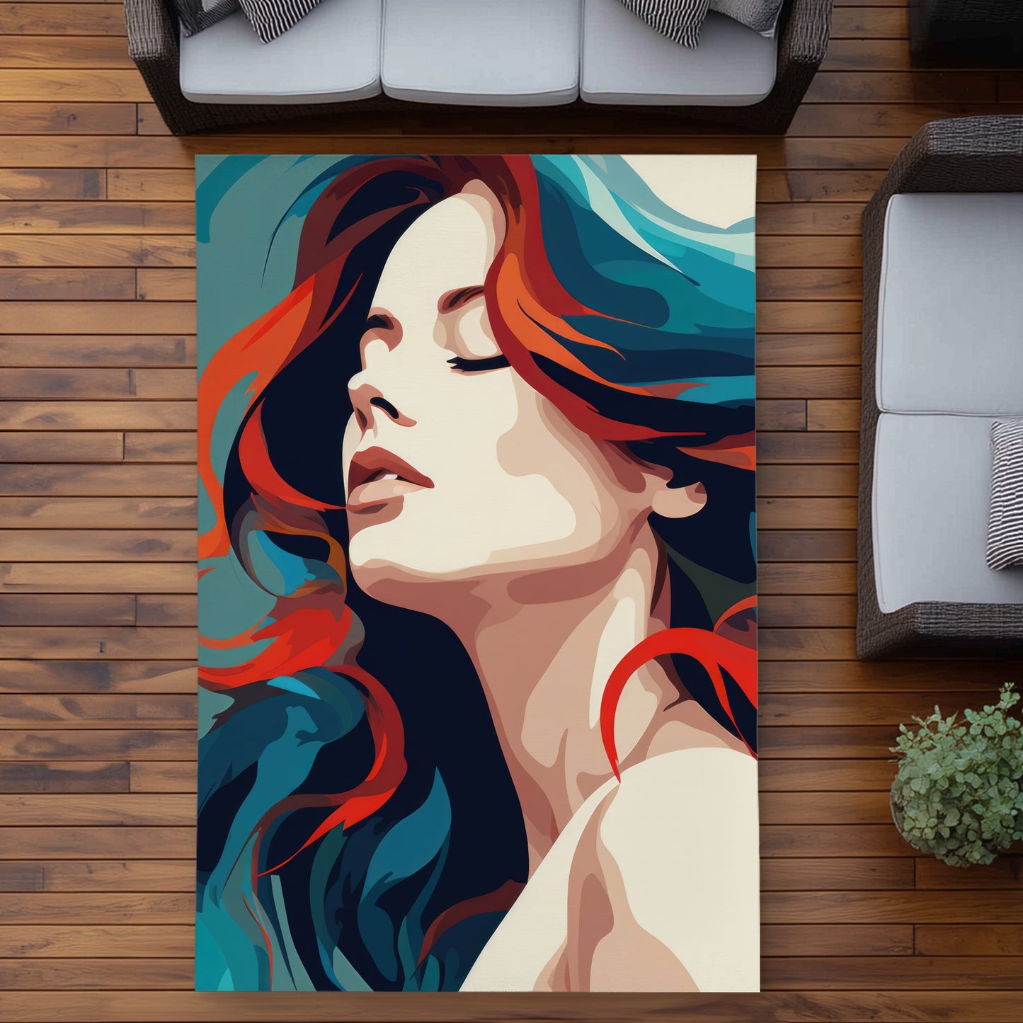 Zen Red Outdoor Area Rug | Stylish Home Decor for Patios