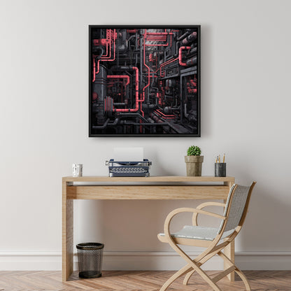 Tubular nightmare - 36"x36" Framed canvas