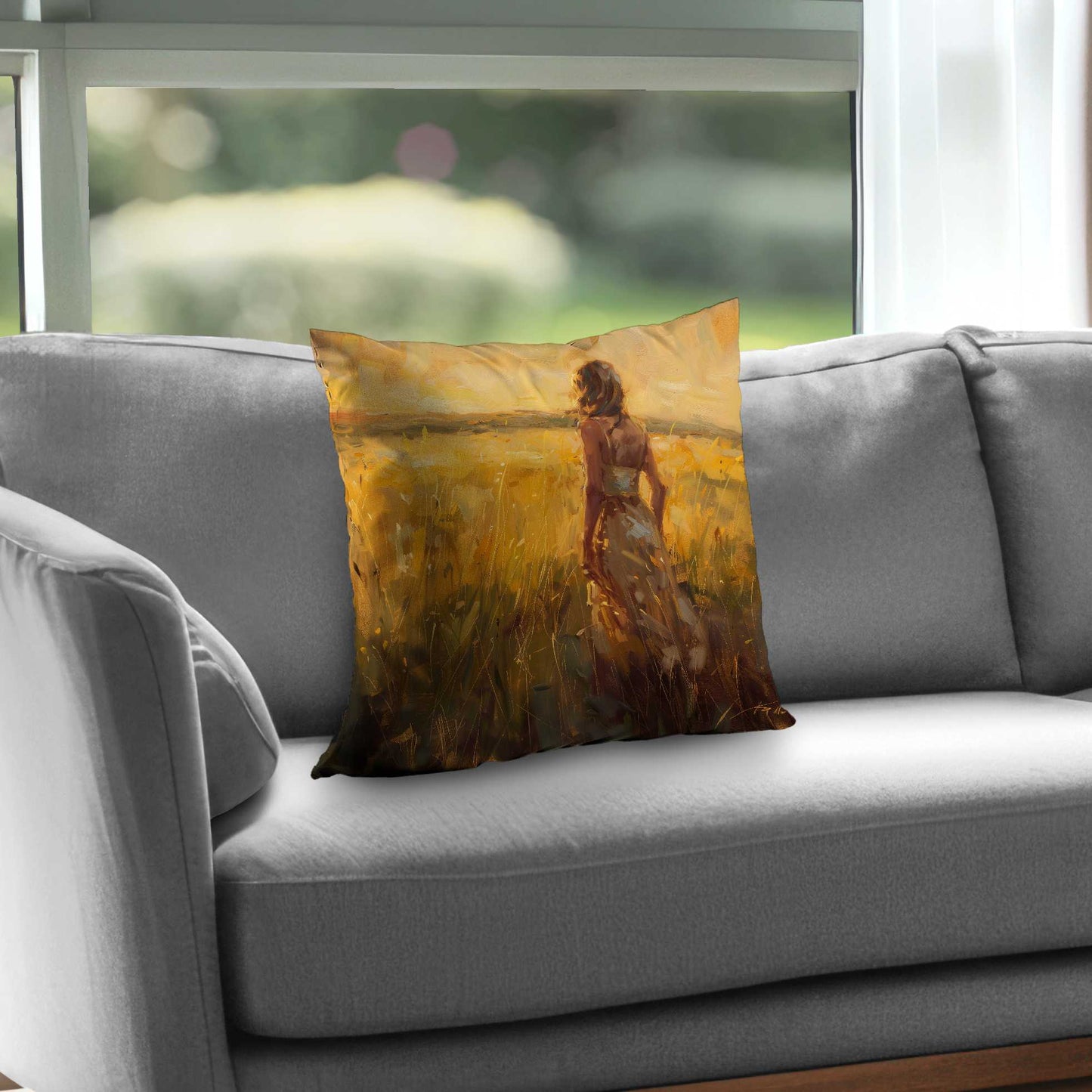 Exploring Gold Poly Twill Throw Pillow Insert - Home Decor