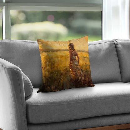 Exploring Gold Poly Twill Throw Pillow Insert - Home Decor