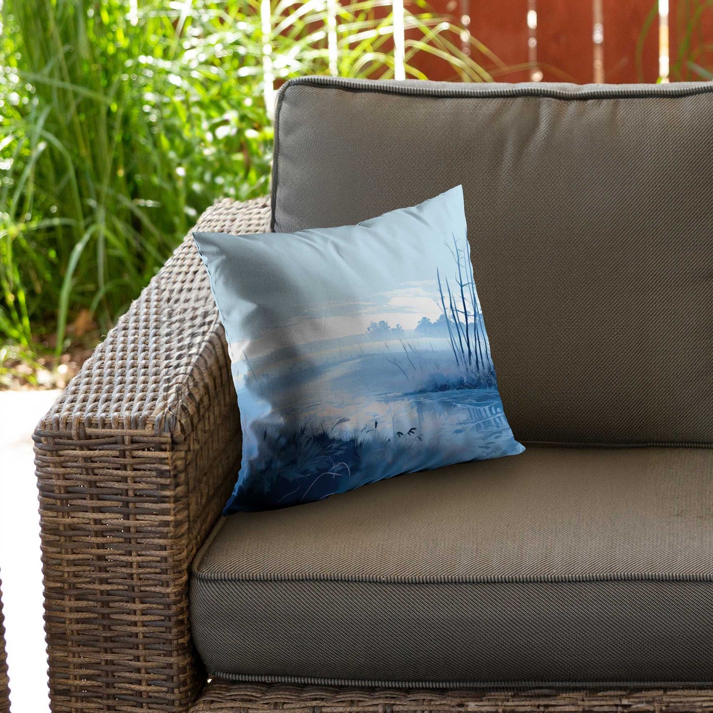 Cold Swamp Poly Twill Throw Pillow - Cozy Home Decor Accent