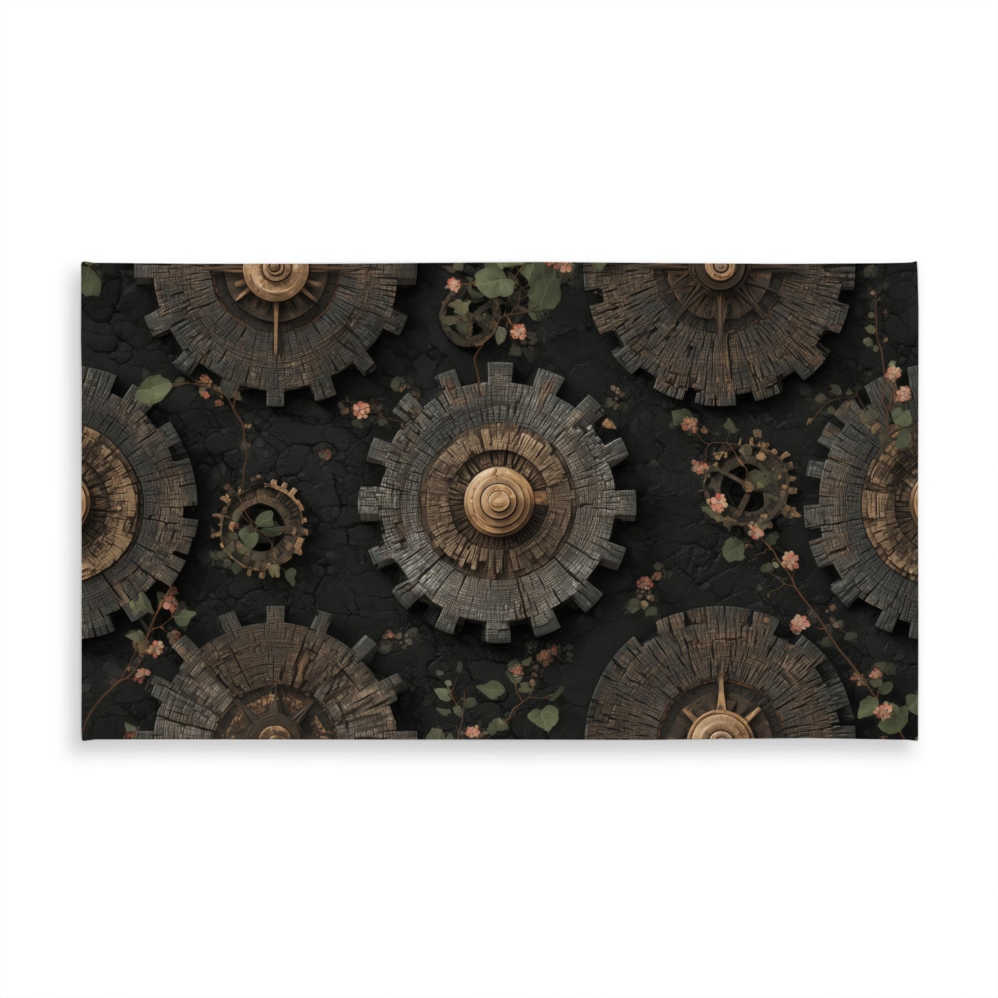 Cog Pattern Brown Indoor Outdoor Tablecloth | Home Decor