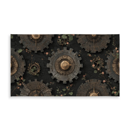Cog Pattern Brown Indoor Outdoor Tablecloth | Home Decor