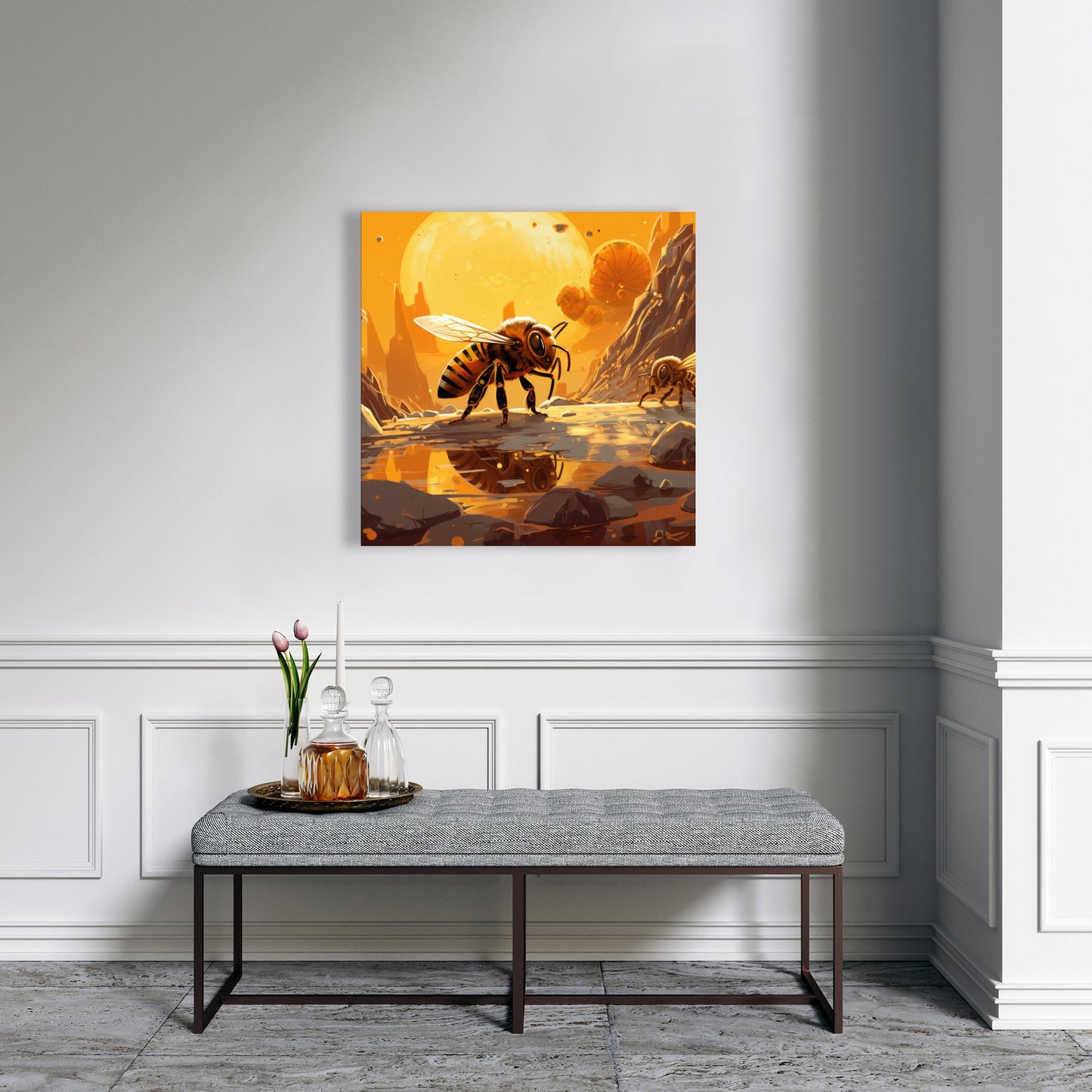 Bee world - 32"x32" Canvas