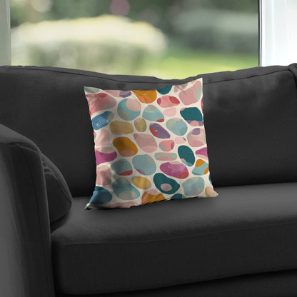 Dots and bops Turquoise Poly Twill Throw Pillow Insert |