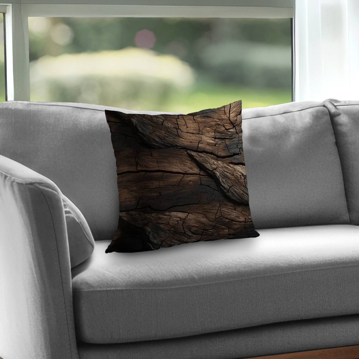 Brown wood - Throw pillow - Print on demand