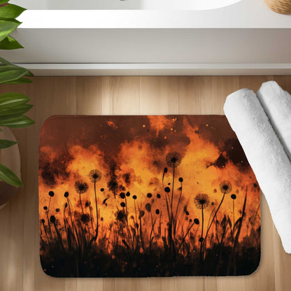 Ablaze Yellow Bath Mat - Stylish Home Decor Accent for Bath