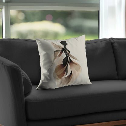 Classy Silhouette Poly Twill Throw Pillow - Chic Home Decor