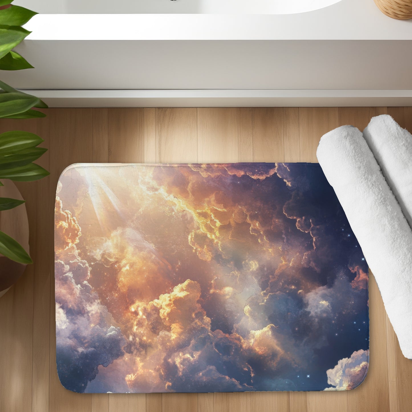 Piercing Light Blue Bath Mat - Stylish Home Decor Essential