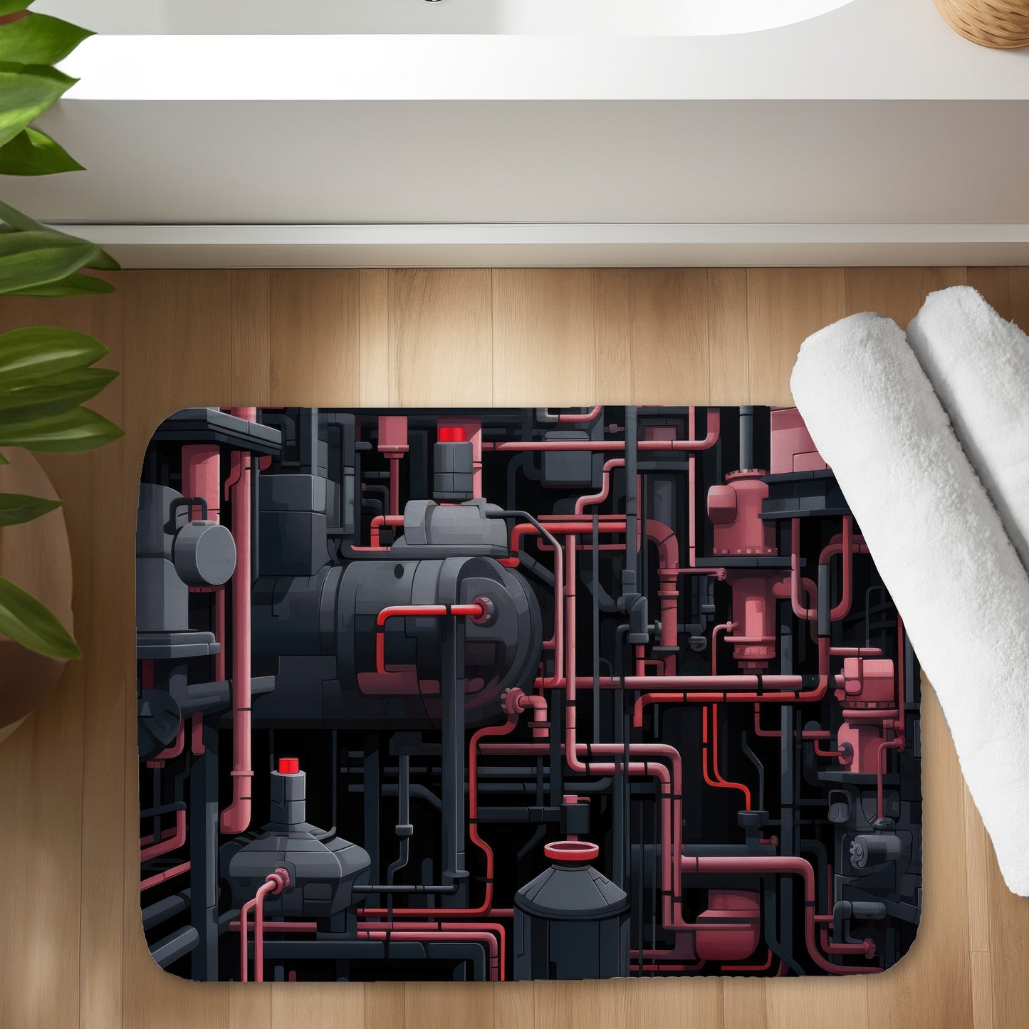 Dark pipes - 17"x24" Bath mat