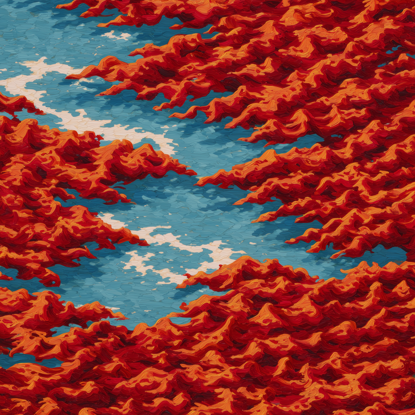 Red Mounds - White Canvas Home Decor for Stylish Interiors