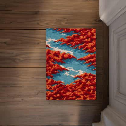 Red Mounds Orange Indoor Outdoor Door Mat | Home Decor
