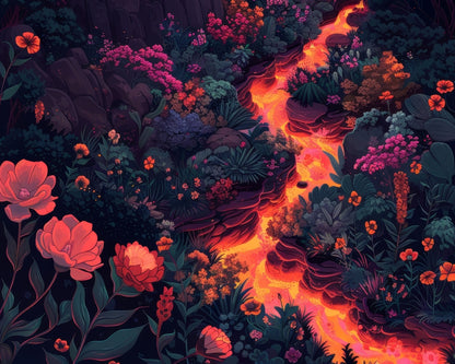 Flowing magma - 14"x18" Polyester Placemat