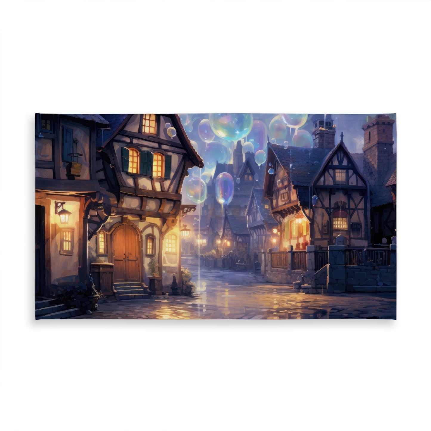 Bloopy Town Black Indoor Outdoor Tablecloth for Home Decor