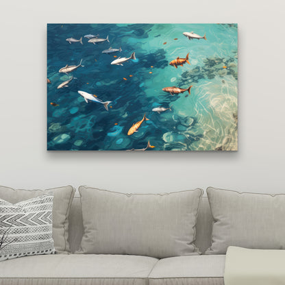 Swim ahead - 32"x32" Canvas