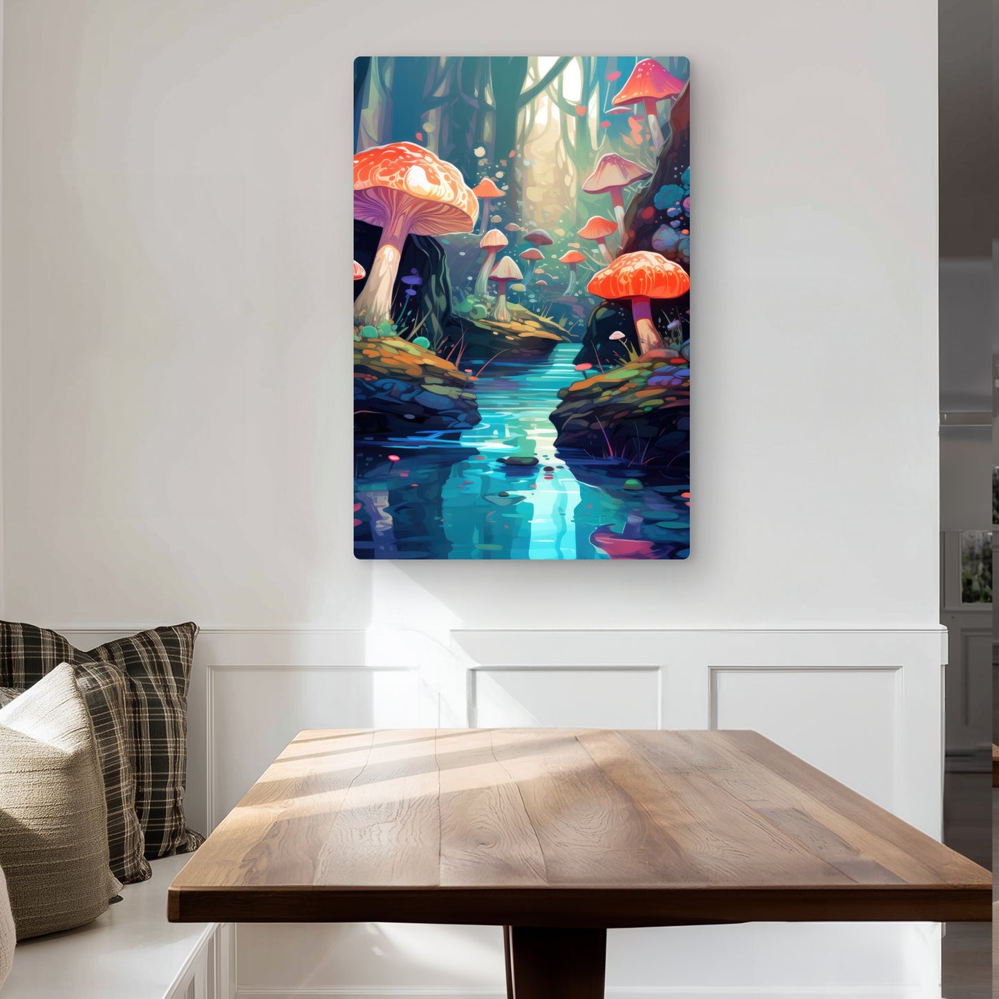 Whimsical Forest - Blue Metal Print for Home Decor