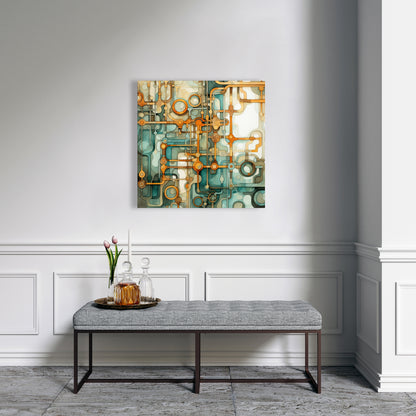 Turns and bends - Turquoise Canvas for Home Decor | Art