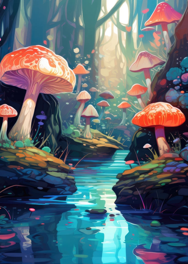 Whimsical Forest Red Indoor Outdoor Door Mat | Home Decor