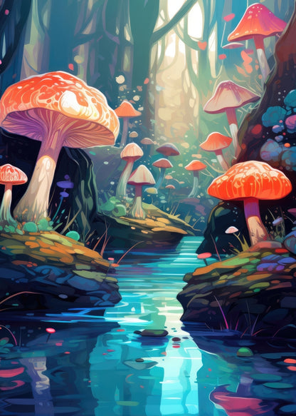 Whimsical Forest Red Indoor Outdoor Door Mat | Home Decor