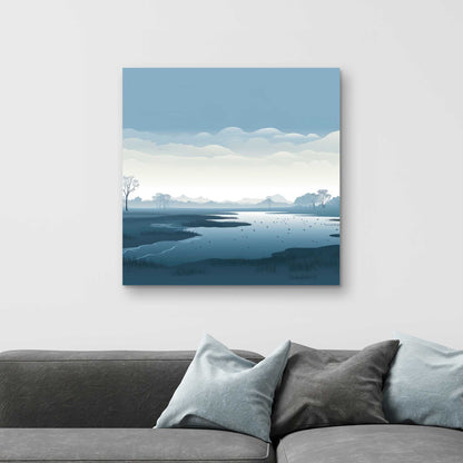 Minimalist Swamp - White Canvas Home Decor | Modern Art
