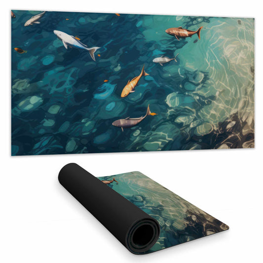 Swim Ahead Desk Mat - Stylish Home Decor, Durable Surface