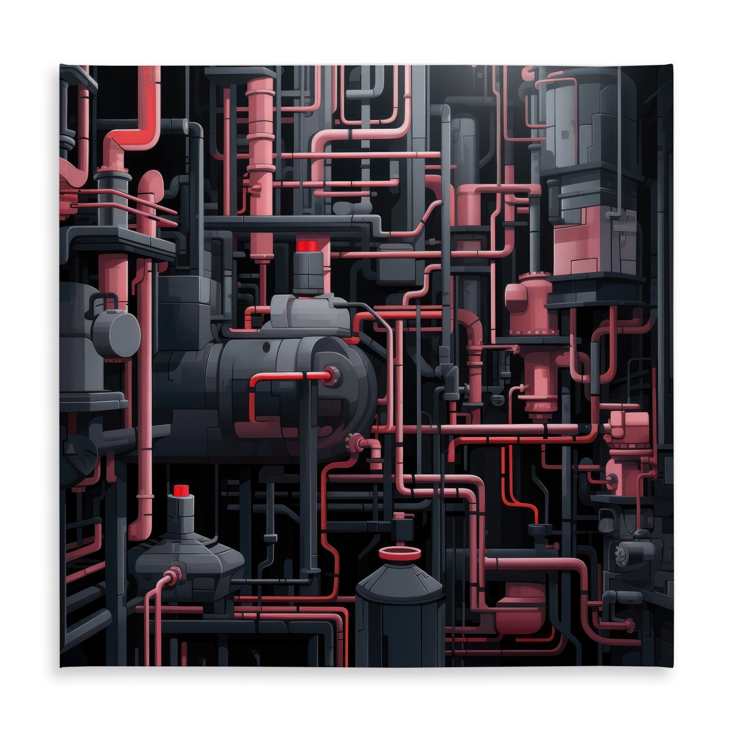 Dark Pipes Gray Indoor Outdoor Tablecloth for Home Decor