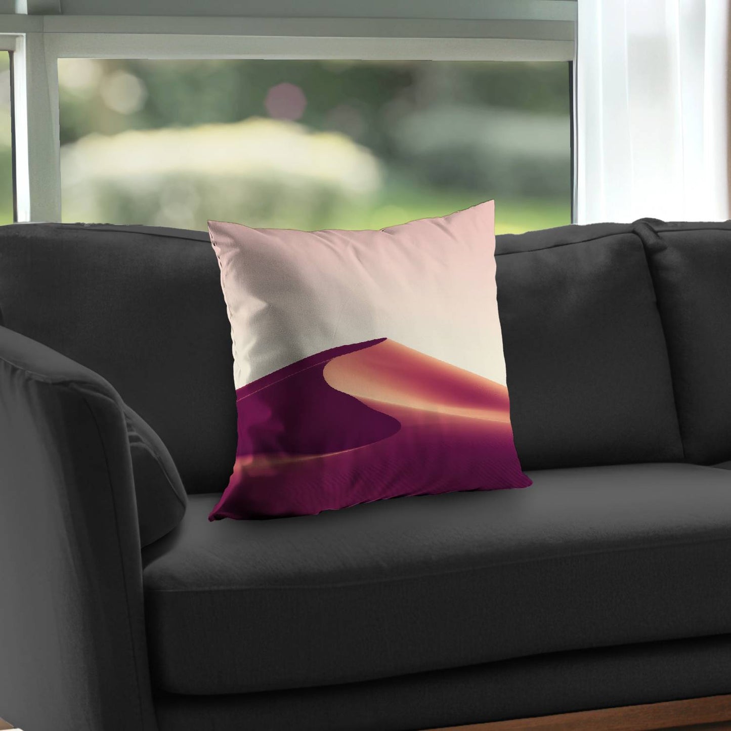 Coussin décoratif en sergé de polyester motif sable - décoration intérieure élégante