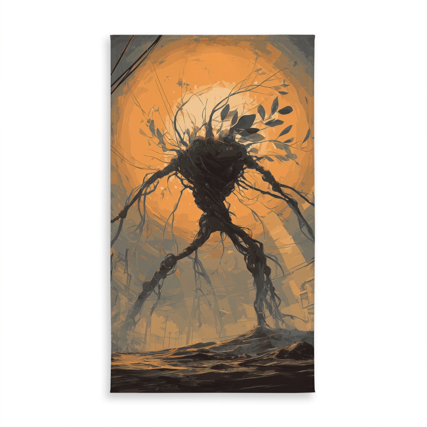 Final Warning Orange Indoor Outdoor Tablecloth | Home Decor
