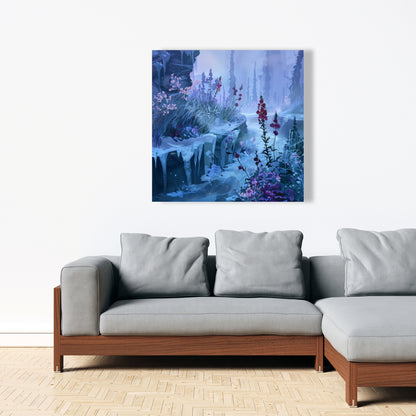 Valley of Ice - Gray Canvas Wall Art for Home Decor